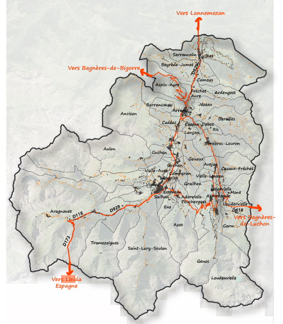 Le territoire de la Communauté de communes Aure Louron